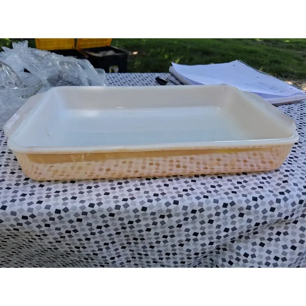 Vintage Fire King Peach Lusterware Rectangular Baking Dish Ovenware